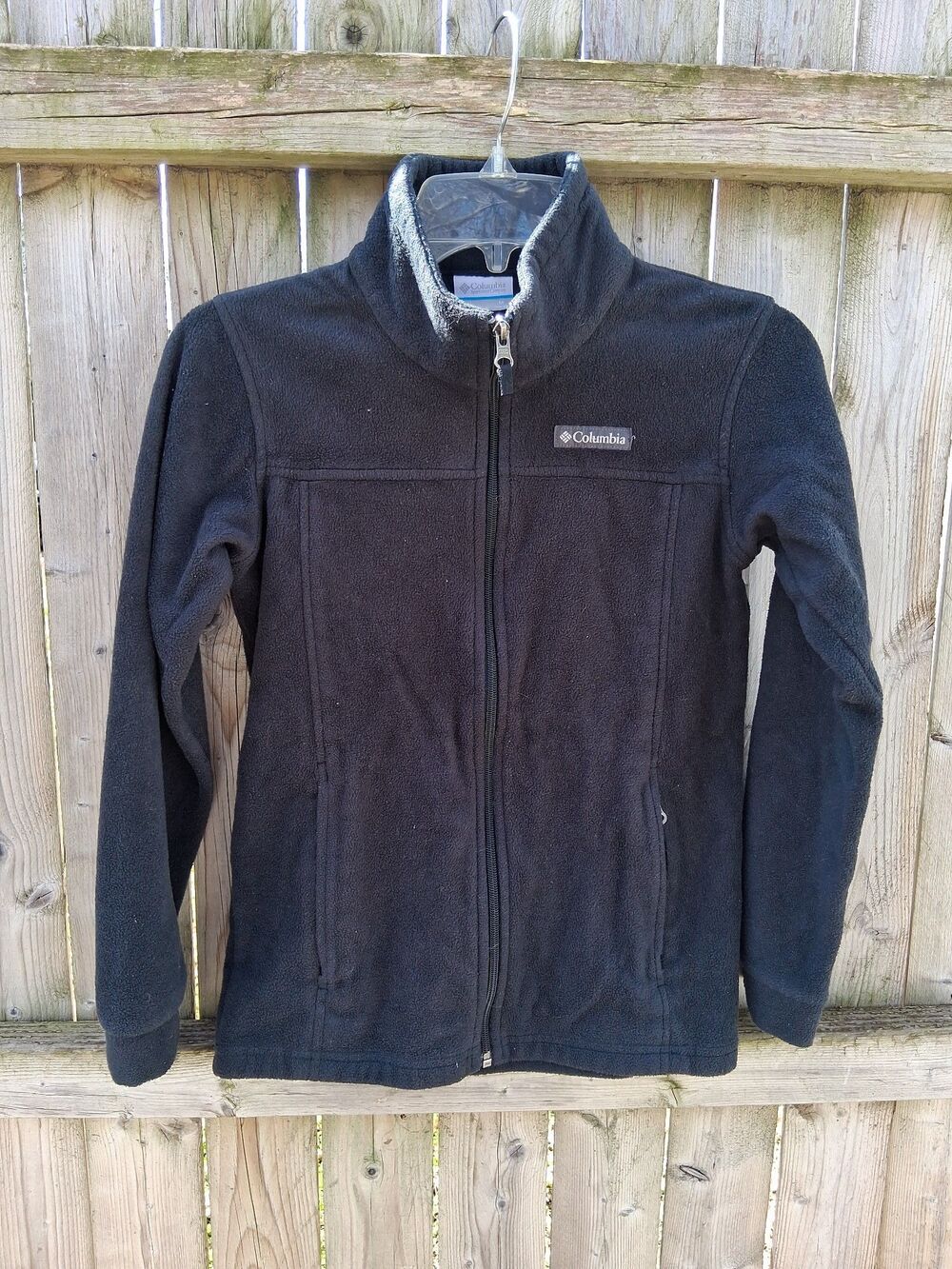 224 kids fleece jacket medium 10/12 Columbia full zipper black Columbia